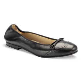 1540 - Black Soft Leather Flats for Girl by London Kids