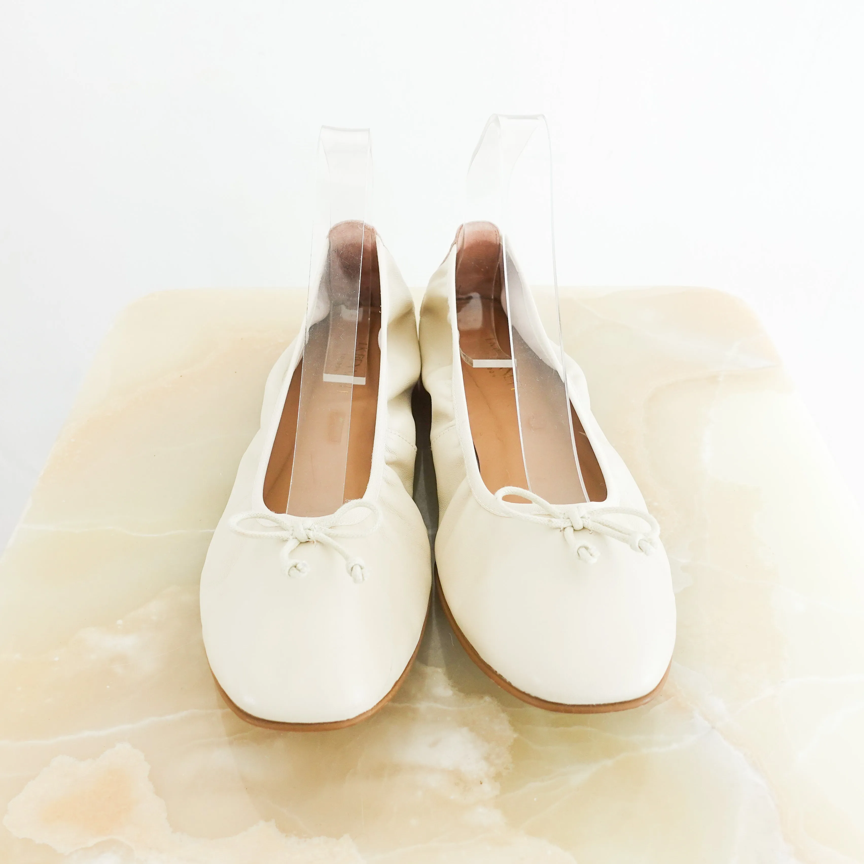 Cream ballet pumps RRP £199