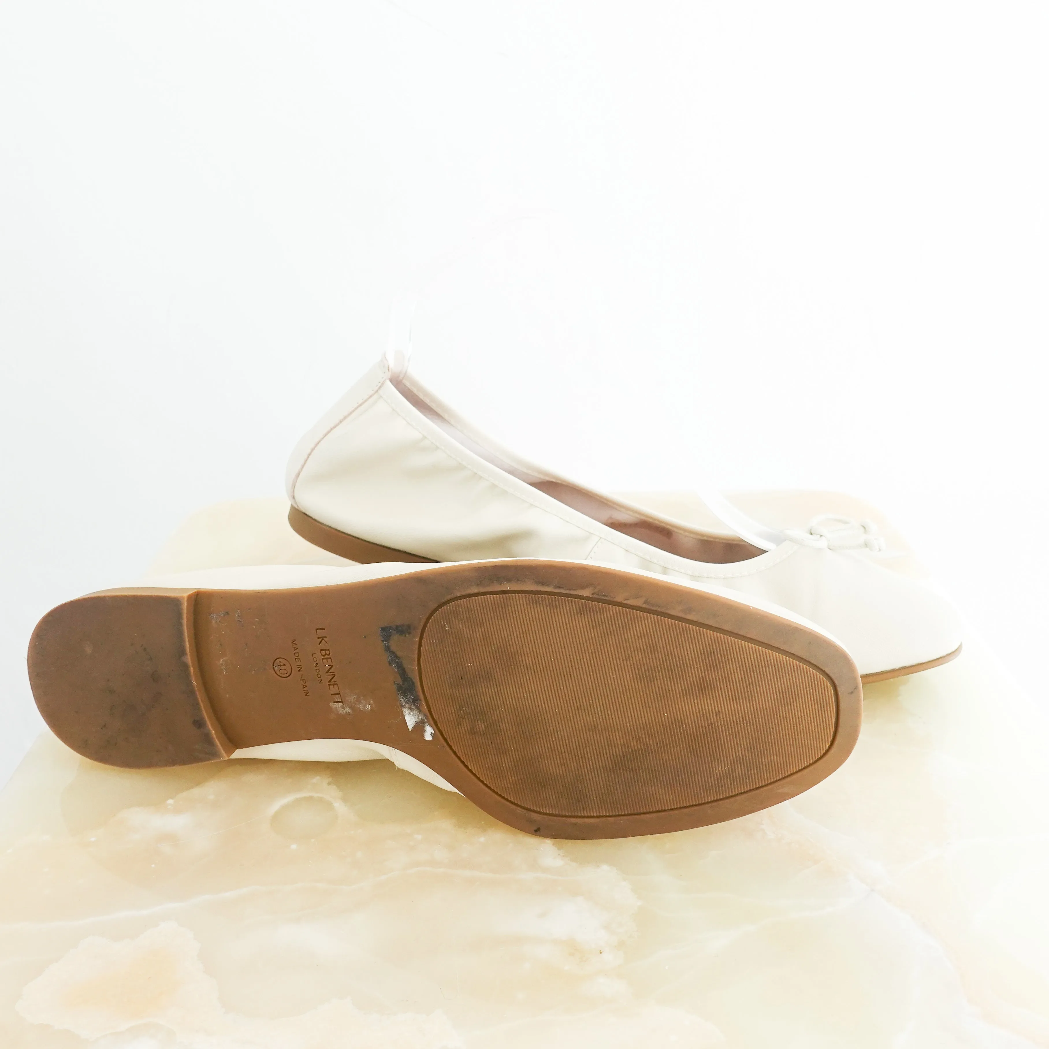 Cream ballet pumps RRP £199