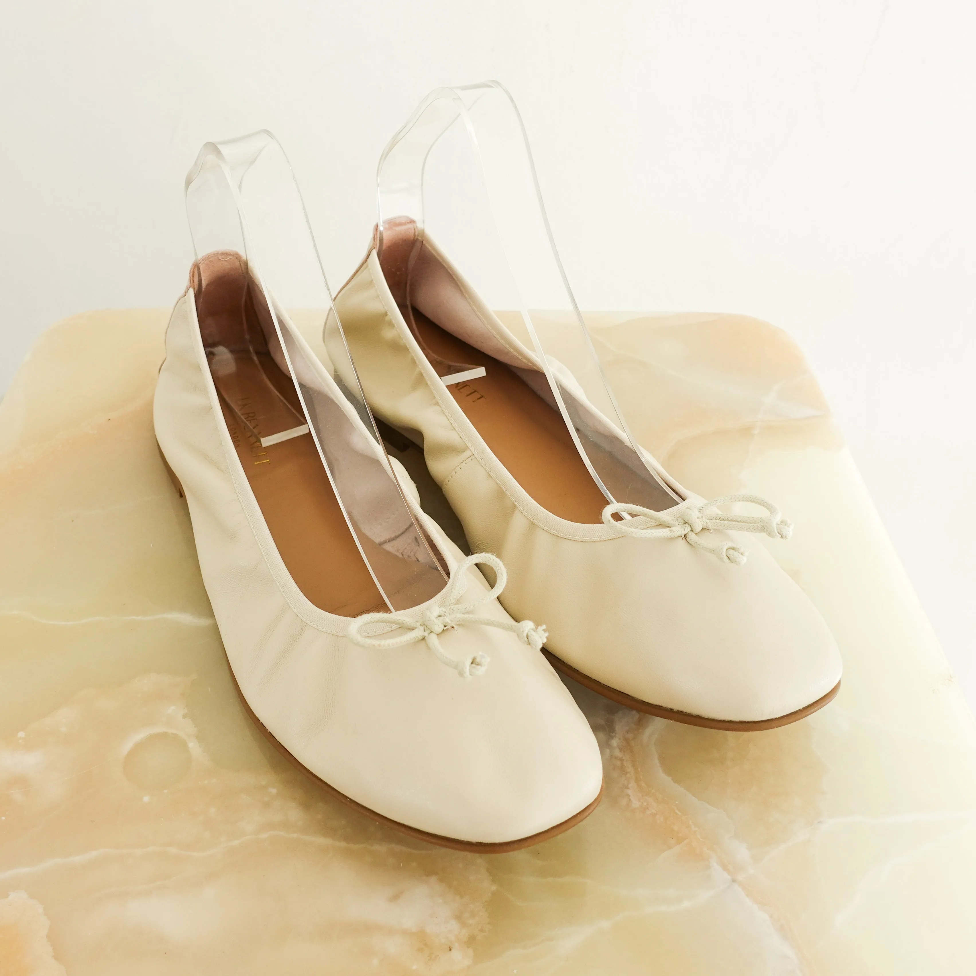 Cream ballet pumps RRP £199