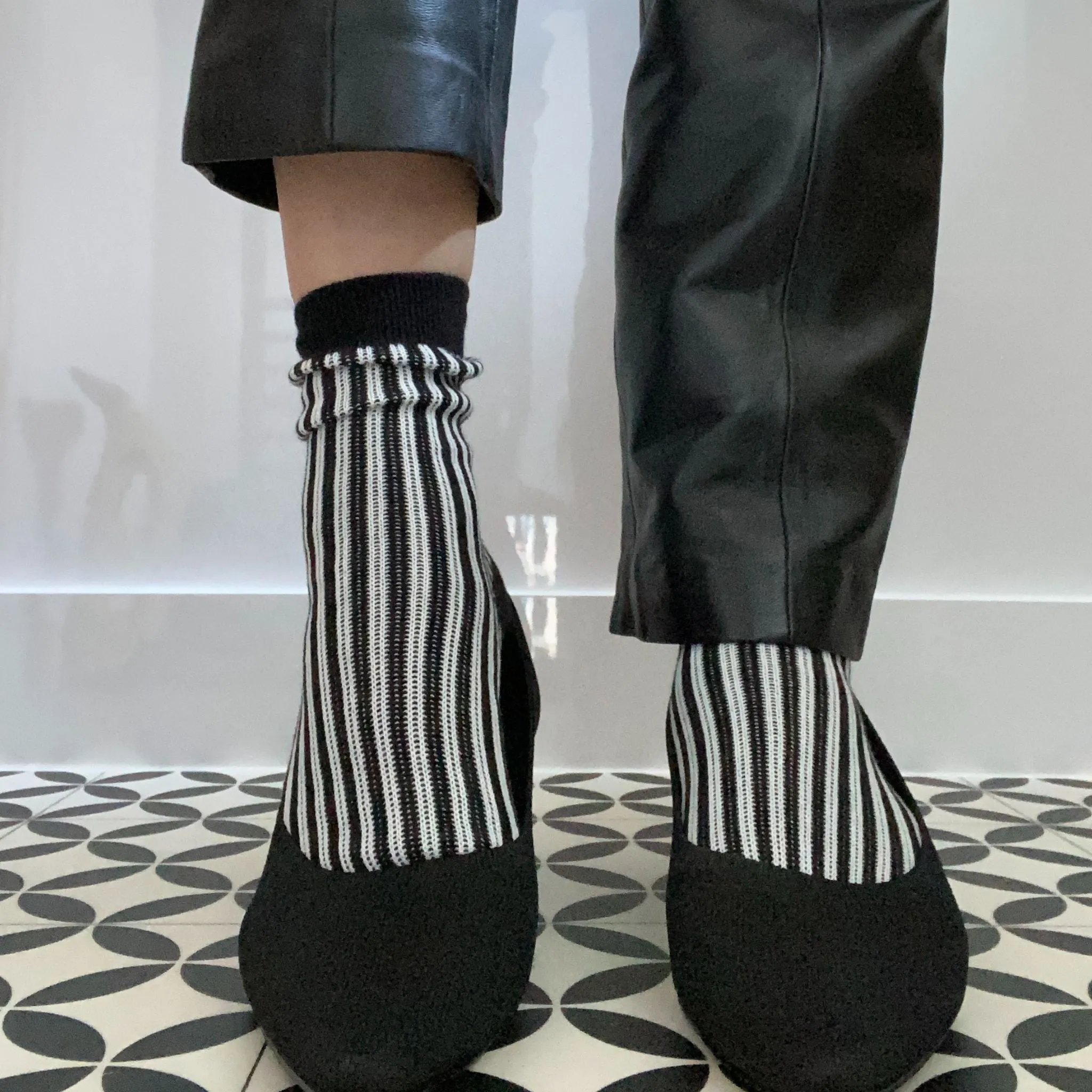 Dogtooth & Monochrome Stripe Socks