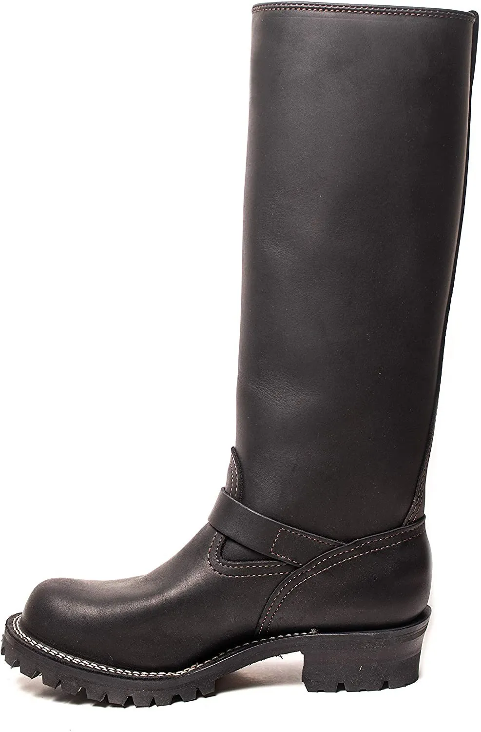 Double Strap Black Leather Boots