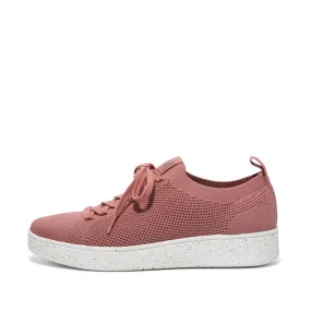 FitFlop Rally e01 FB6-955 Ladies Warm Rose Textile Lace Up Trainers