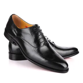 John Foster Black Derby Lace Up Brogues Shoes