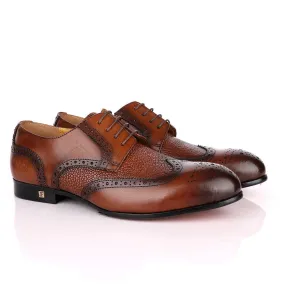 John Foster Coffee Half Croc Oxford Brogues Shoe