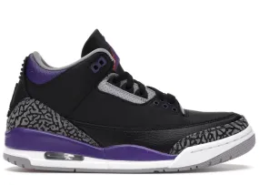 Jordan 3 Retro Black Court Purple