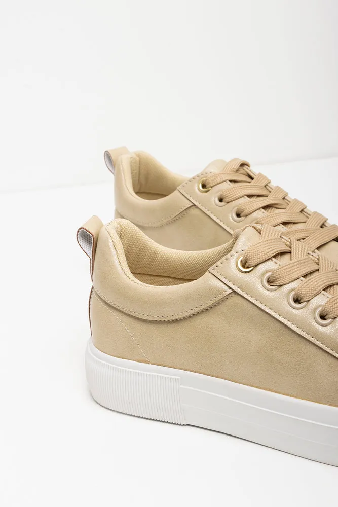 Lace Up Sneaker Gold