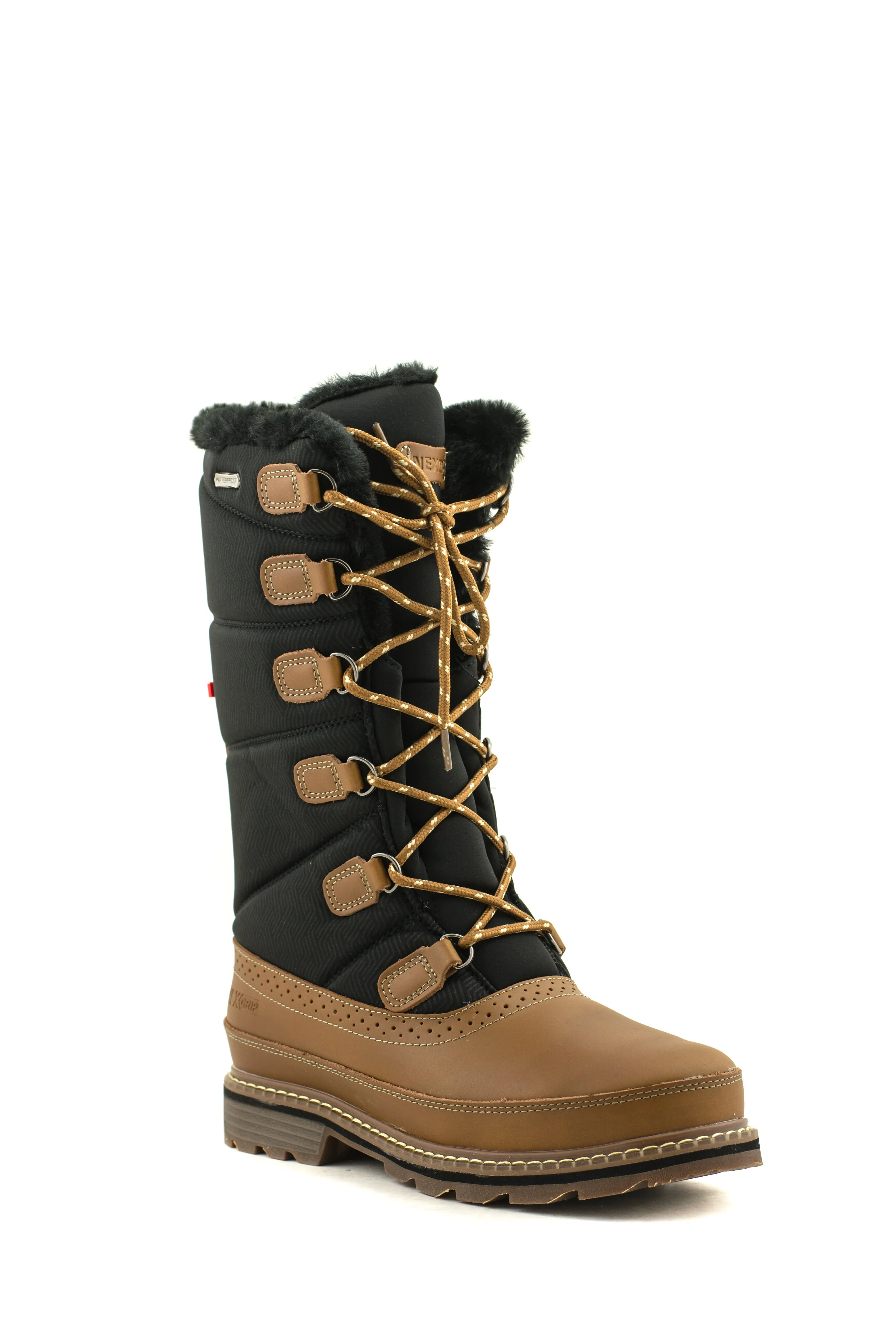 Nexgrip — Ice Margo 4.0 Waterproof Winter Boots W/Ice Cleat - Tan/Black