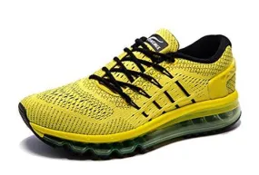 Onemix Air Running Shoes Light Gym Outdoor Walking Sneakers Yellow Black Size 8.5 DM US