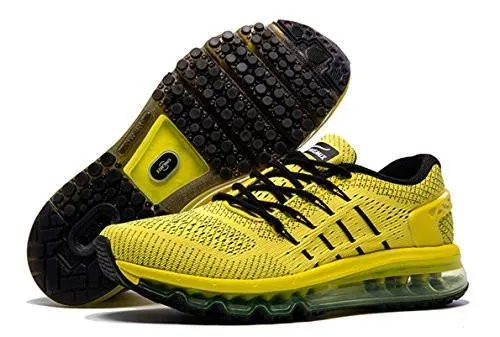 Onemix Air Running Shoes Light Gym Outdoor Walking Sneakers Yellow Black Size 8.5 DM US