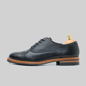 Oxford Captoe Brogues Black Leather