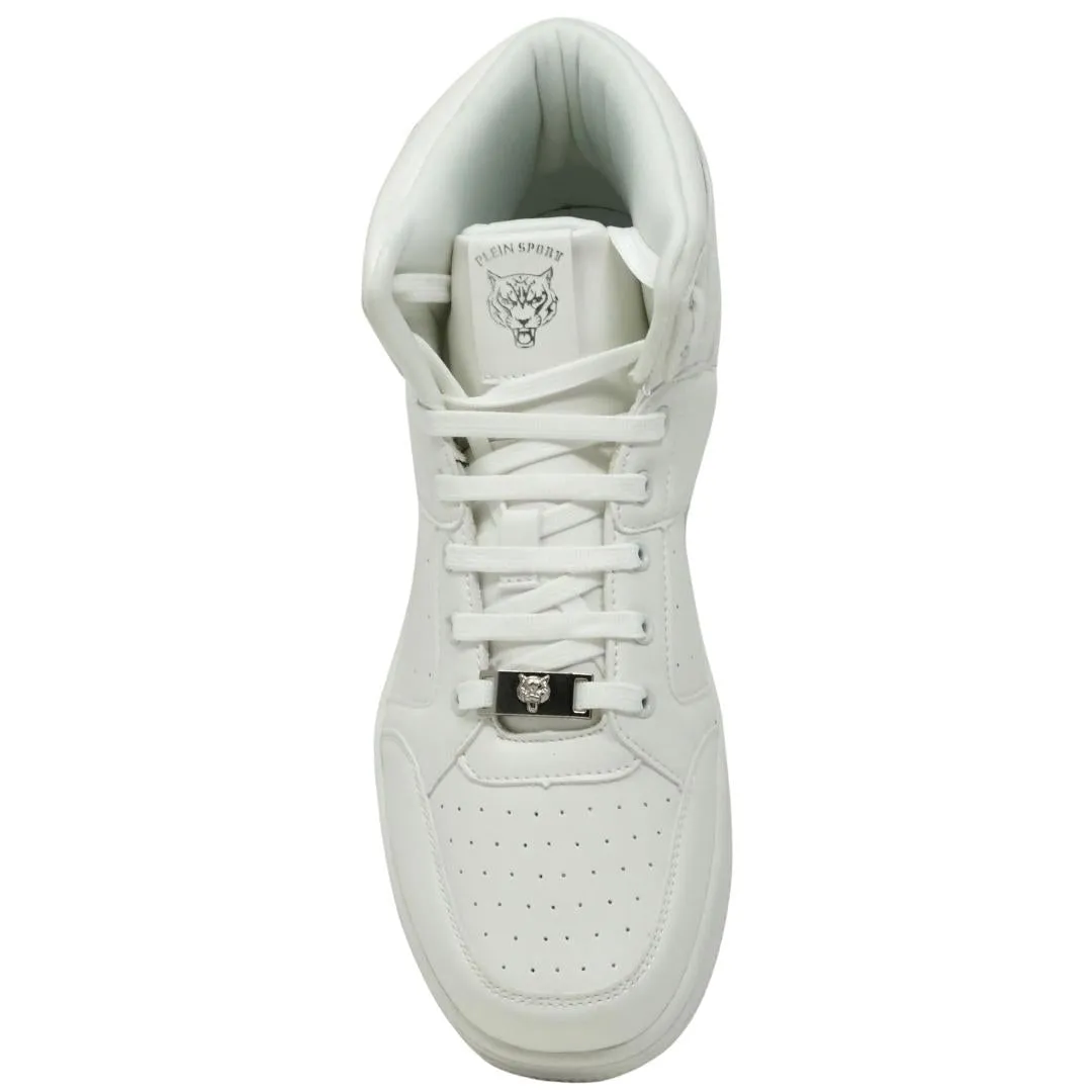 Plein Sport Hi-Top Bold Brand White Sneakers