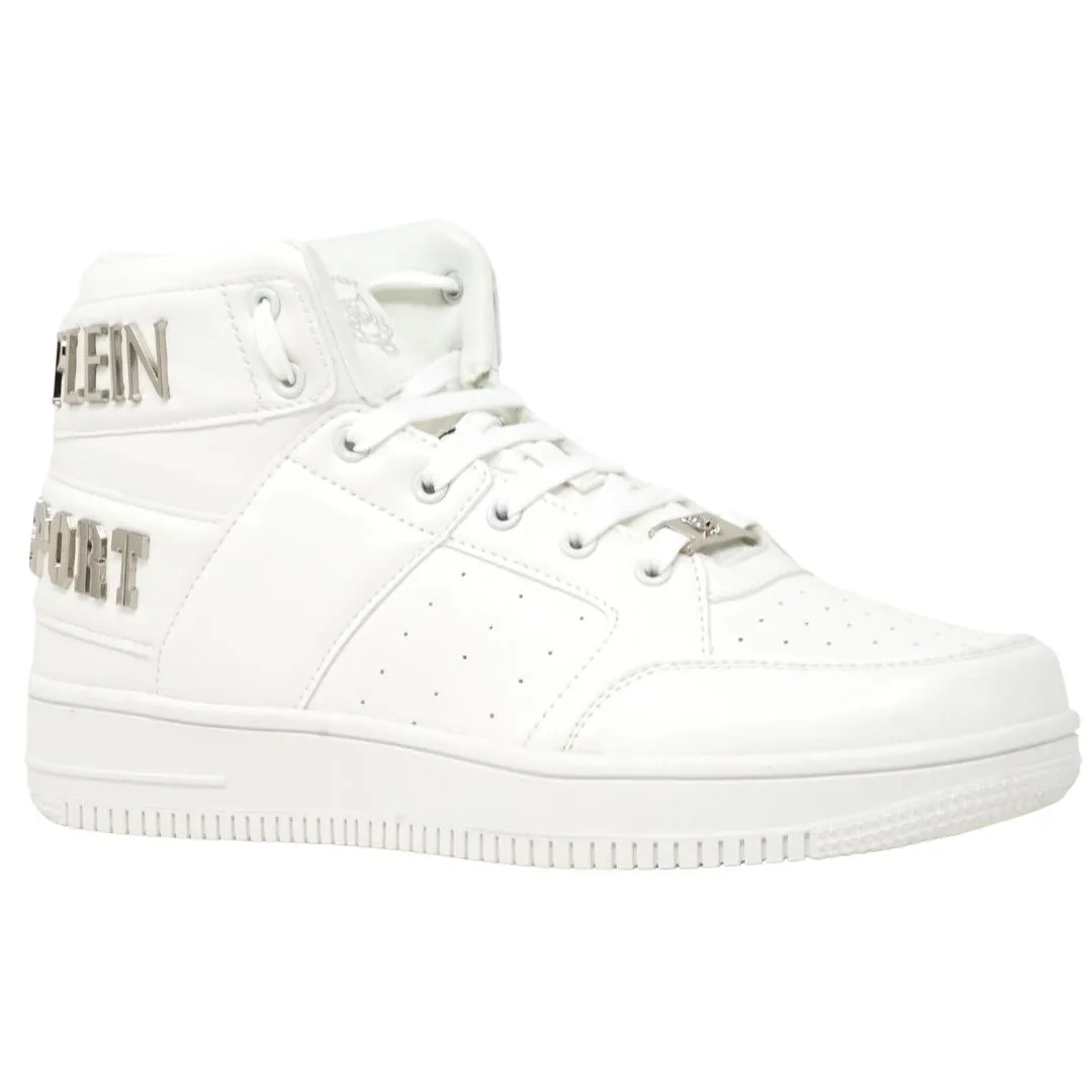 Plein Sport Hi-Top Bold Brand White Sneakers