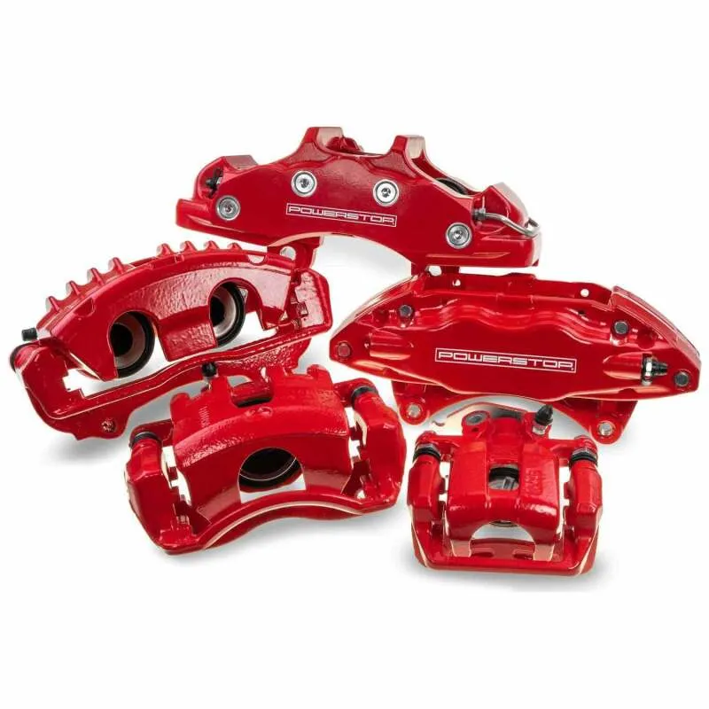 Power Stop 13-22 Ford F-250/F-350 Super Duty Rear Red Caliper Pair w/ Brkt