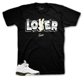 Retro 5 White Black Loser Lover Shirt