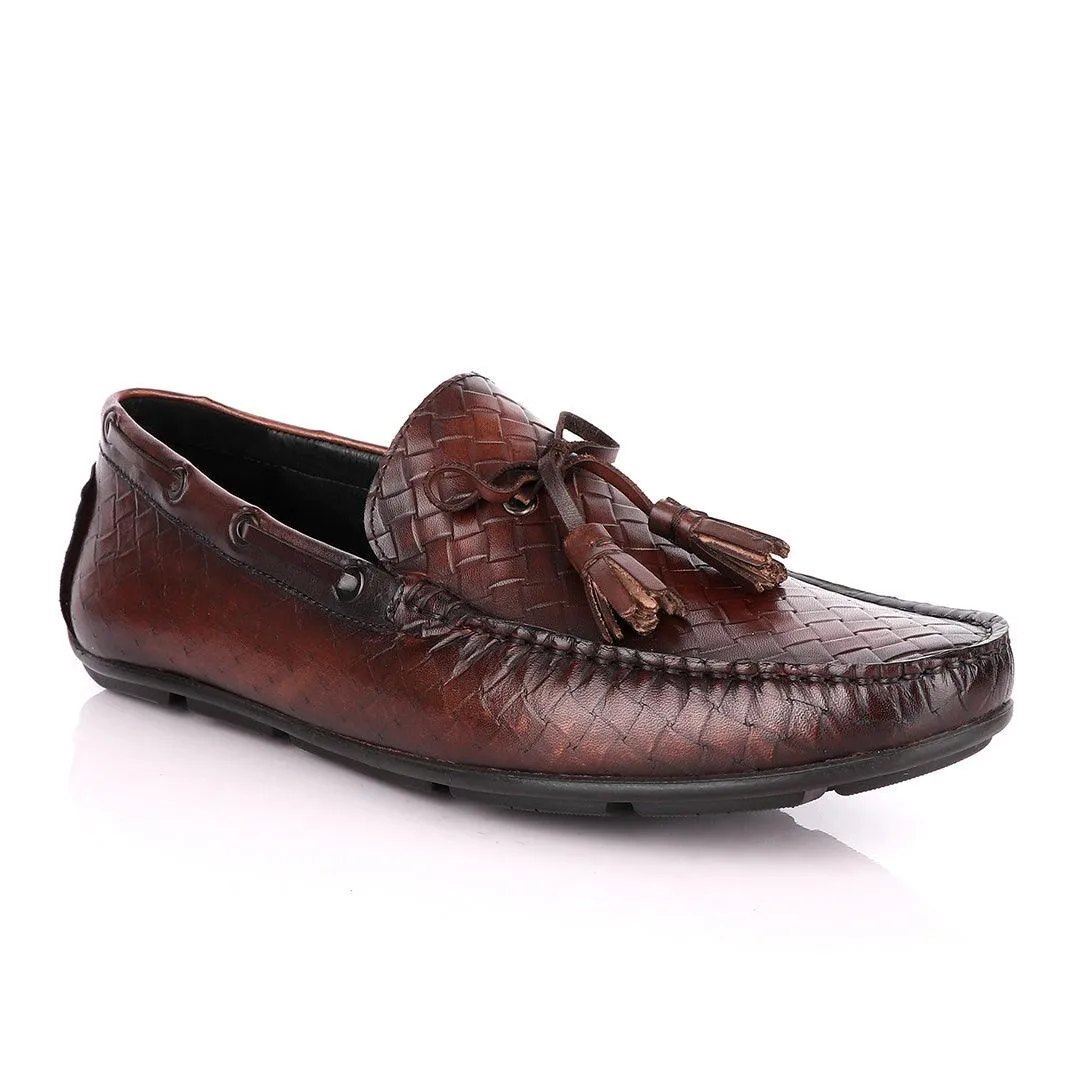 Terry Taylors Coffee Brown Drivers with Tassels