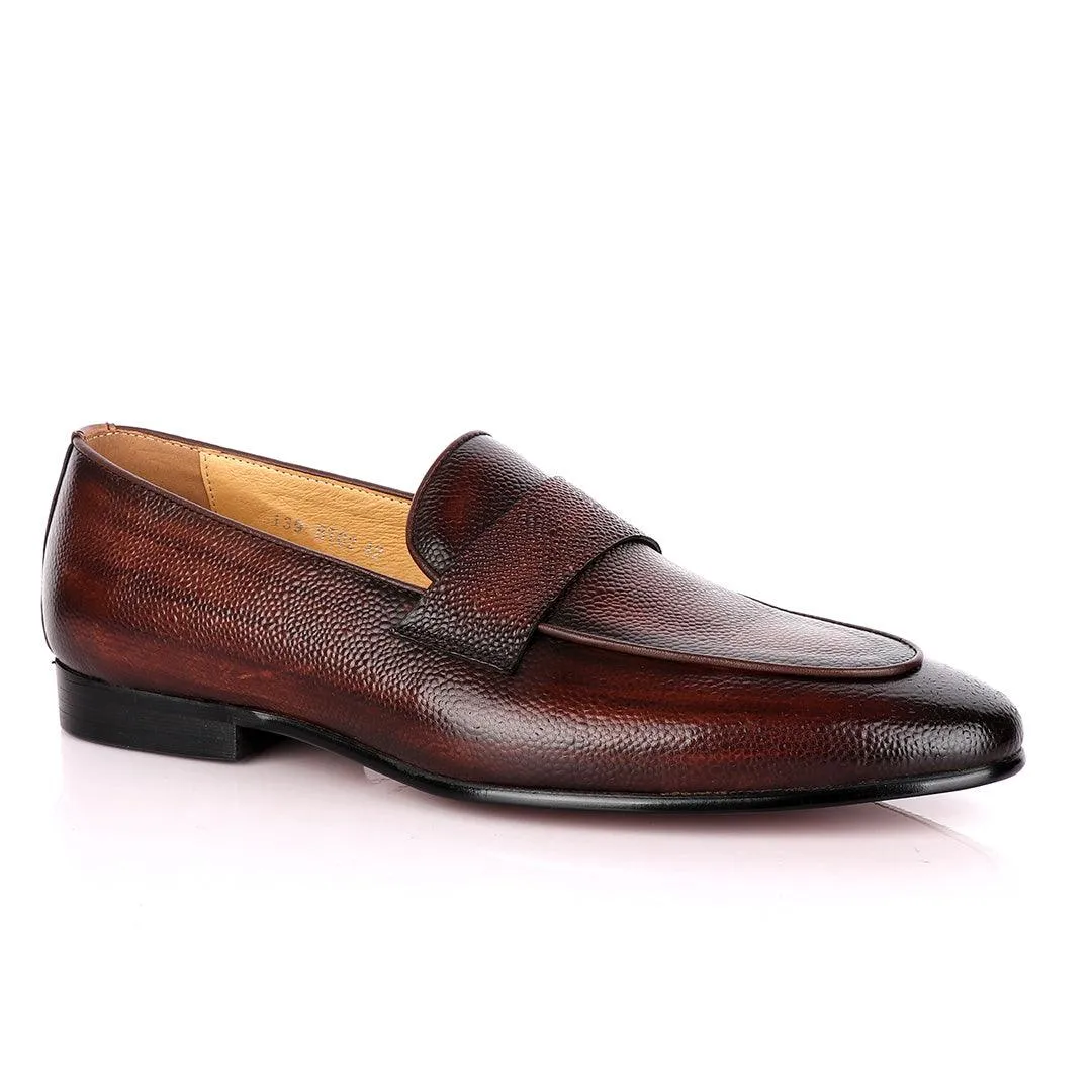 Terry Taylors Dotted Skin Coffee Formal Loafers.