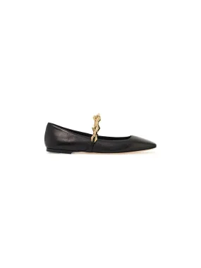 Tilda Chain Leather Ballerina Flats