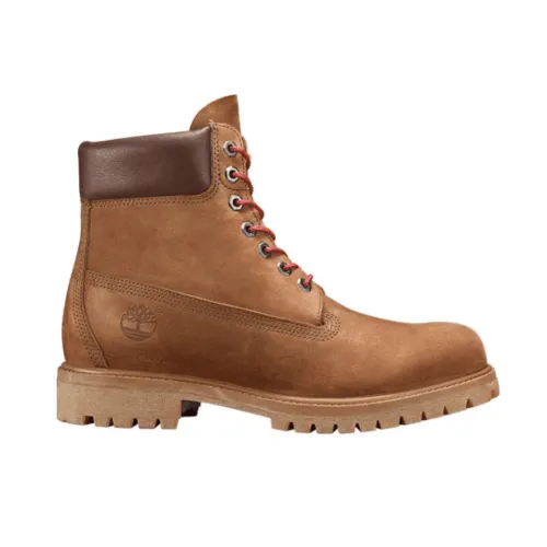 Timberland Men Premium 6" Medium Brown Nubuck w/Red (TB0A1M7DK31)