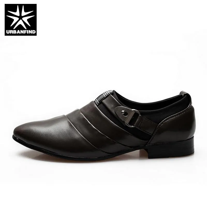 URBANFIND Business Men Formal Shoes Black / White Man Oxfords EU 39-44 Latest Style Pointed Toe Slip On Men Fashion Flats