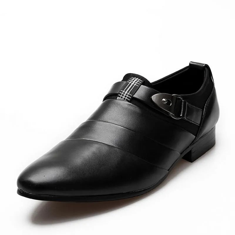 URBANFIND Business Men Formal Shoes Black / White Man Oxfords EU 39-44 Latest Style Pointed Toe Slip On Men Fashion Flats