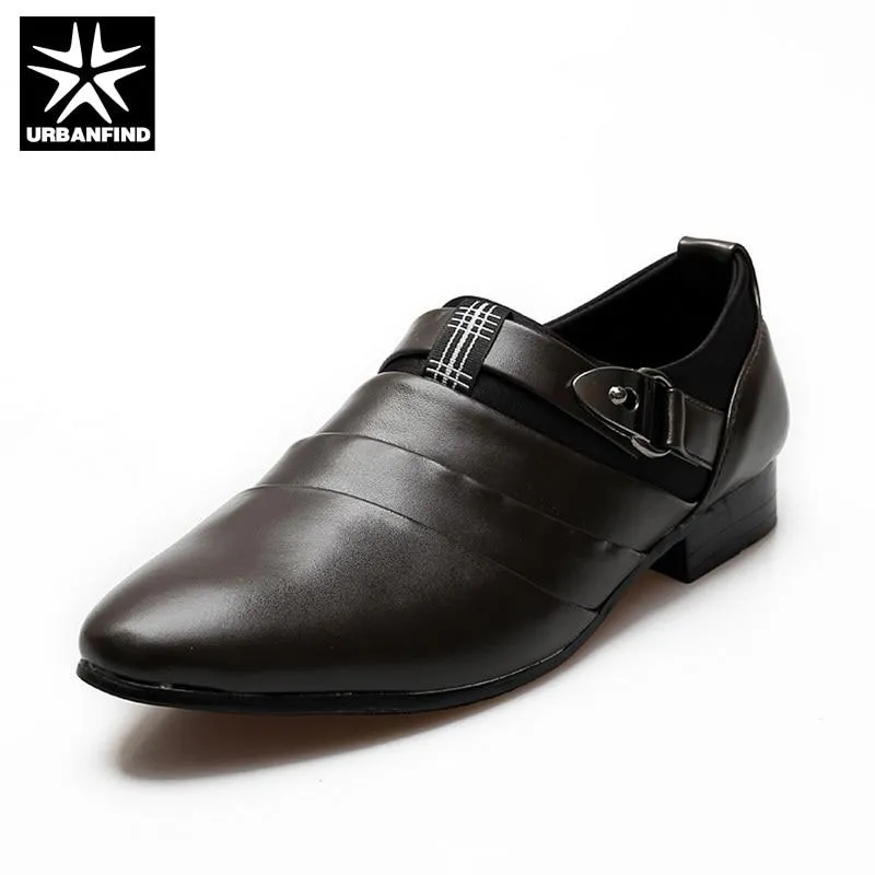 URBANFIND Business Men Formal Shoes Black / White Man Oxfords EU 39-44 Latest Style Pointed Toe Slip On Men Fashion Flats