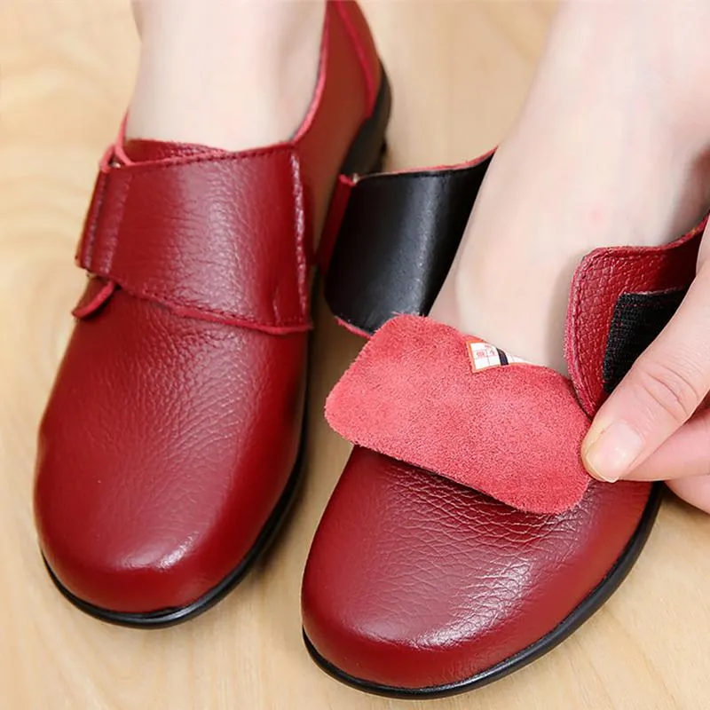 Women's Spring/Autumn Genuine Leather Flats | Plus Size